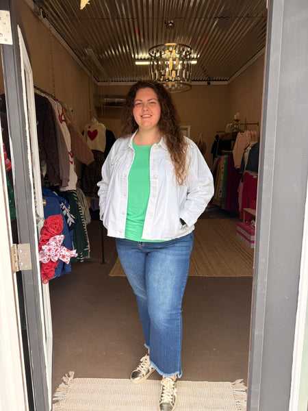 Always Needed White Denim Jacket