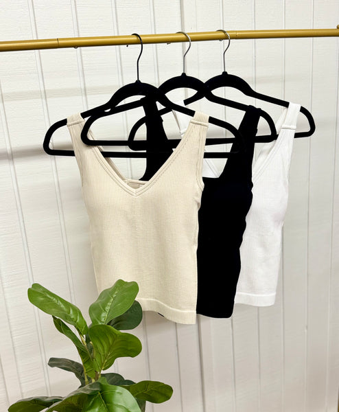 Ribbed Built-In Bra Tank