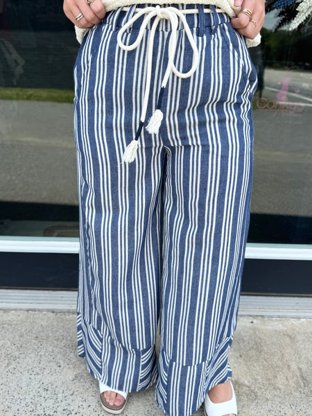 Chic In Linen Denim Pants