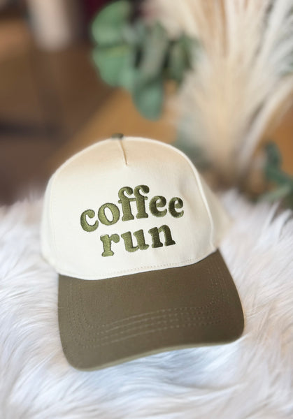 Coffee Run Embroidery Trucker Hat