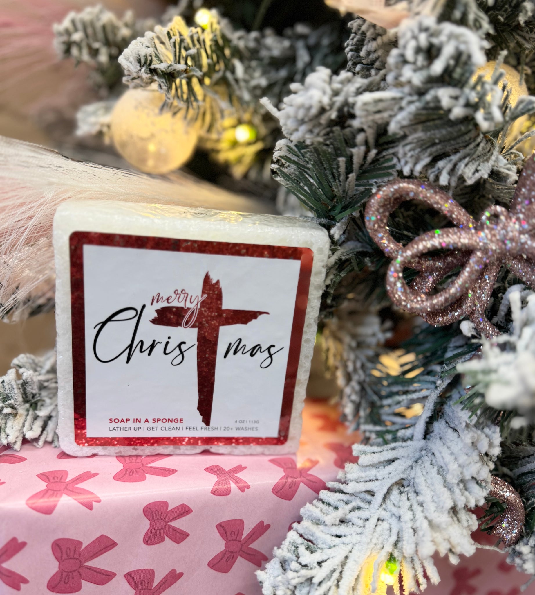 Merry Christmas Soap Sponge