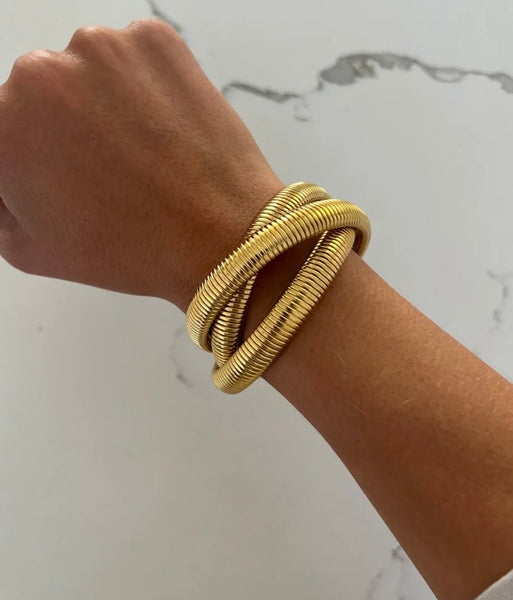 Chansuttpearls Triple Gold Emma Bracelet