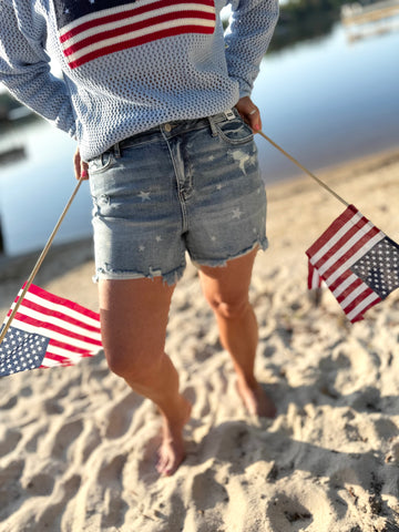 Judy Blue High Waisted Star Shorts