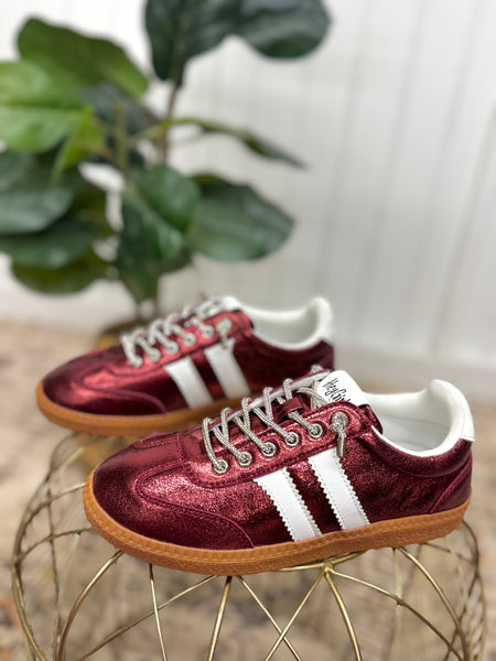 Corkys Heads Up Burgundy Metallic Sneakers