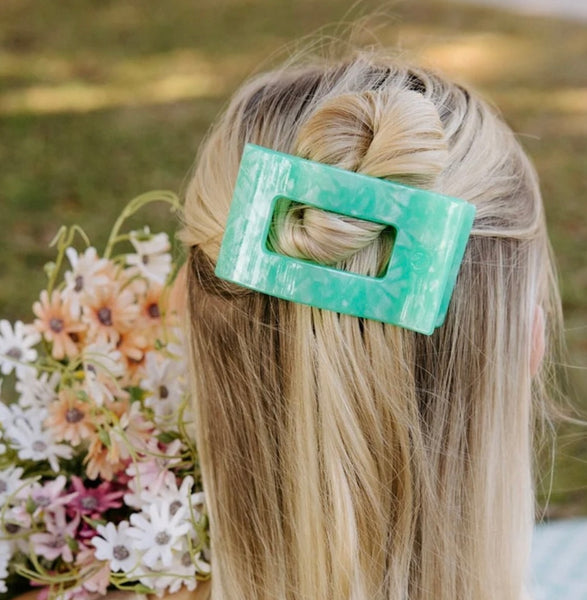 Teleties Spring Splash Square Flat Clip