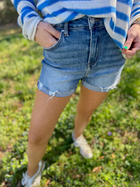 Risen Medium Washed Cuff Shorts