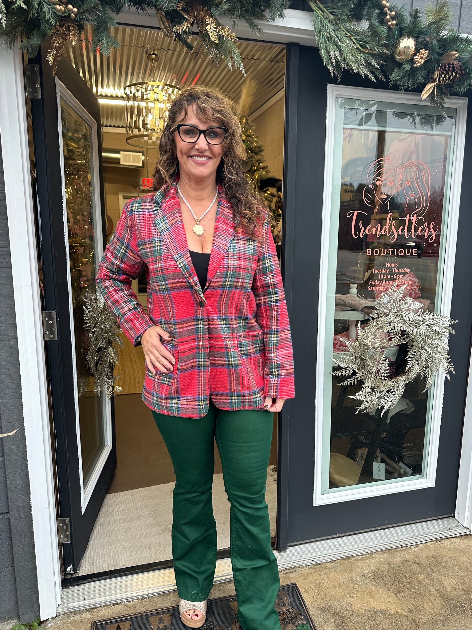 Hunter Green Stretchy Flares