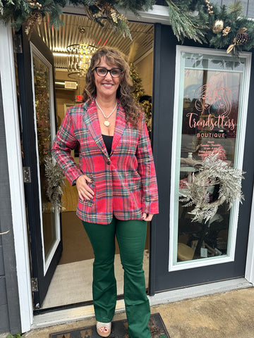 Hunter Green Stretchy Flares