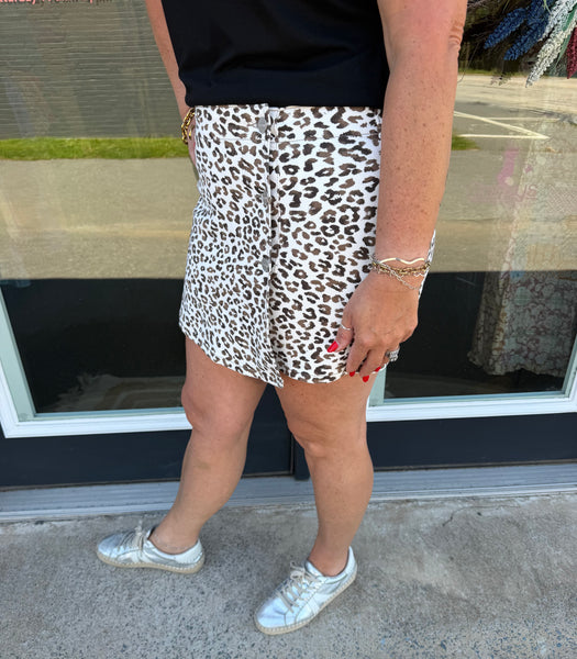 Risen Leopard Button Down Skort