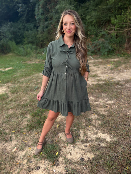 Autumn Breeze Corduroy Dress
