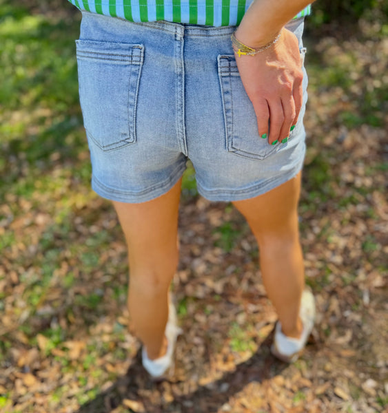 Risen Light Denim Skort