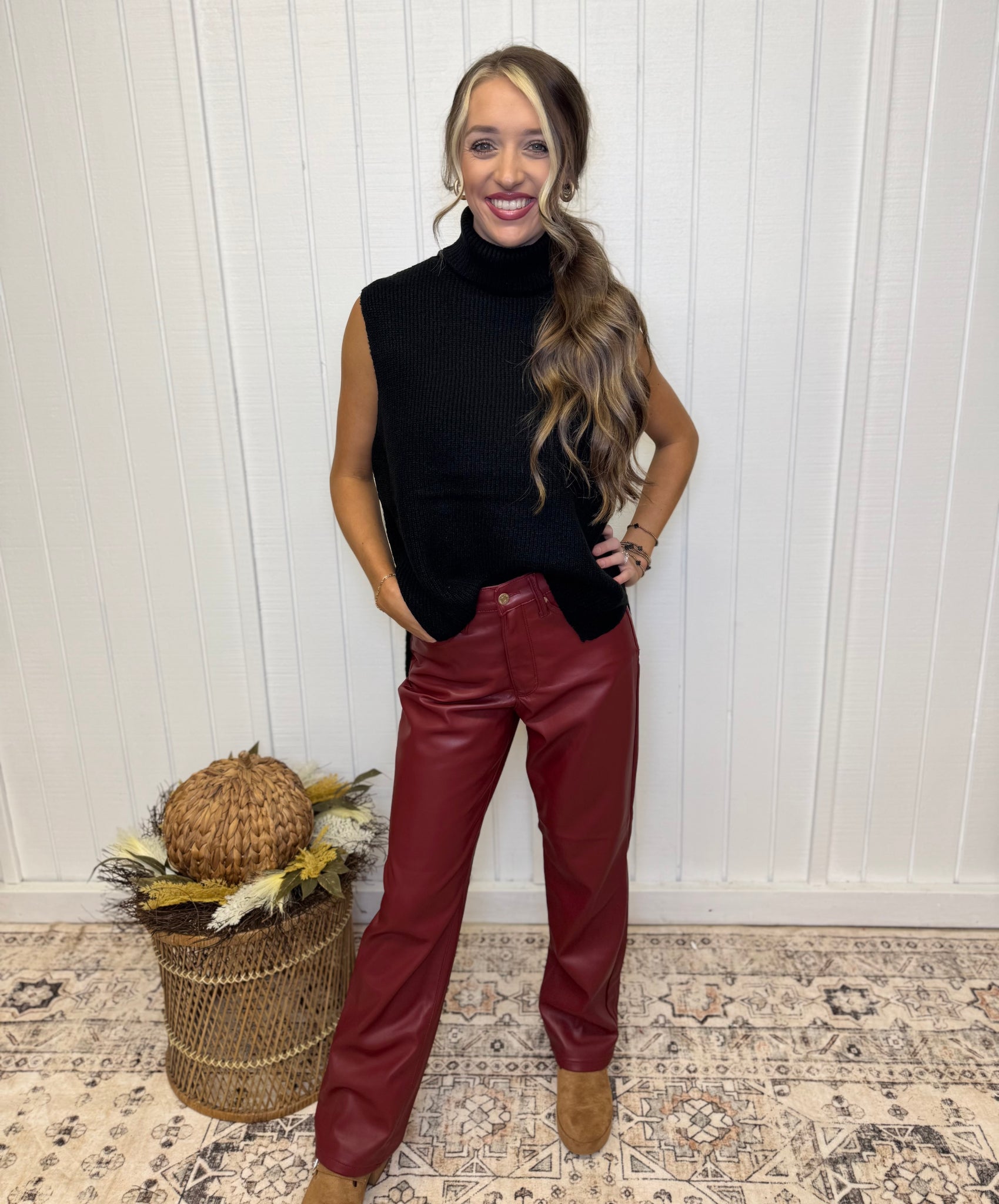 Judy Blue Tummy Control High Waisted Faux Leather Pants