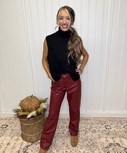 Judy Blue Tummy Control High Waisted Faux Leather Pants