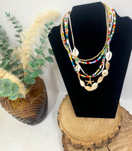 Multi Colored 5 Strand Necklace