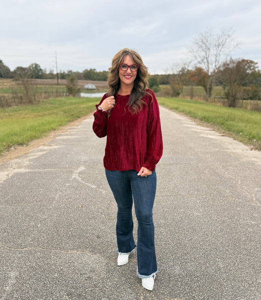 Winterberry Velvet Top