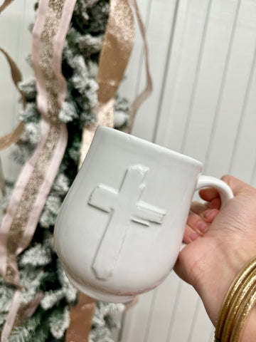 Cross Embossed Coffee Mug