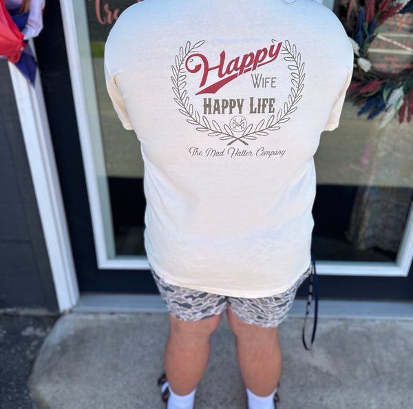 Mad Hatter Happy Wife, Happy Life Tee