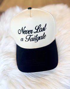 Never Lost A Tailgate Embroidery Trucker