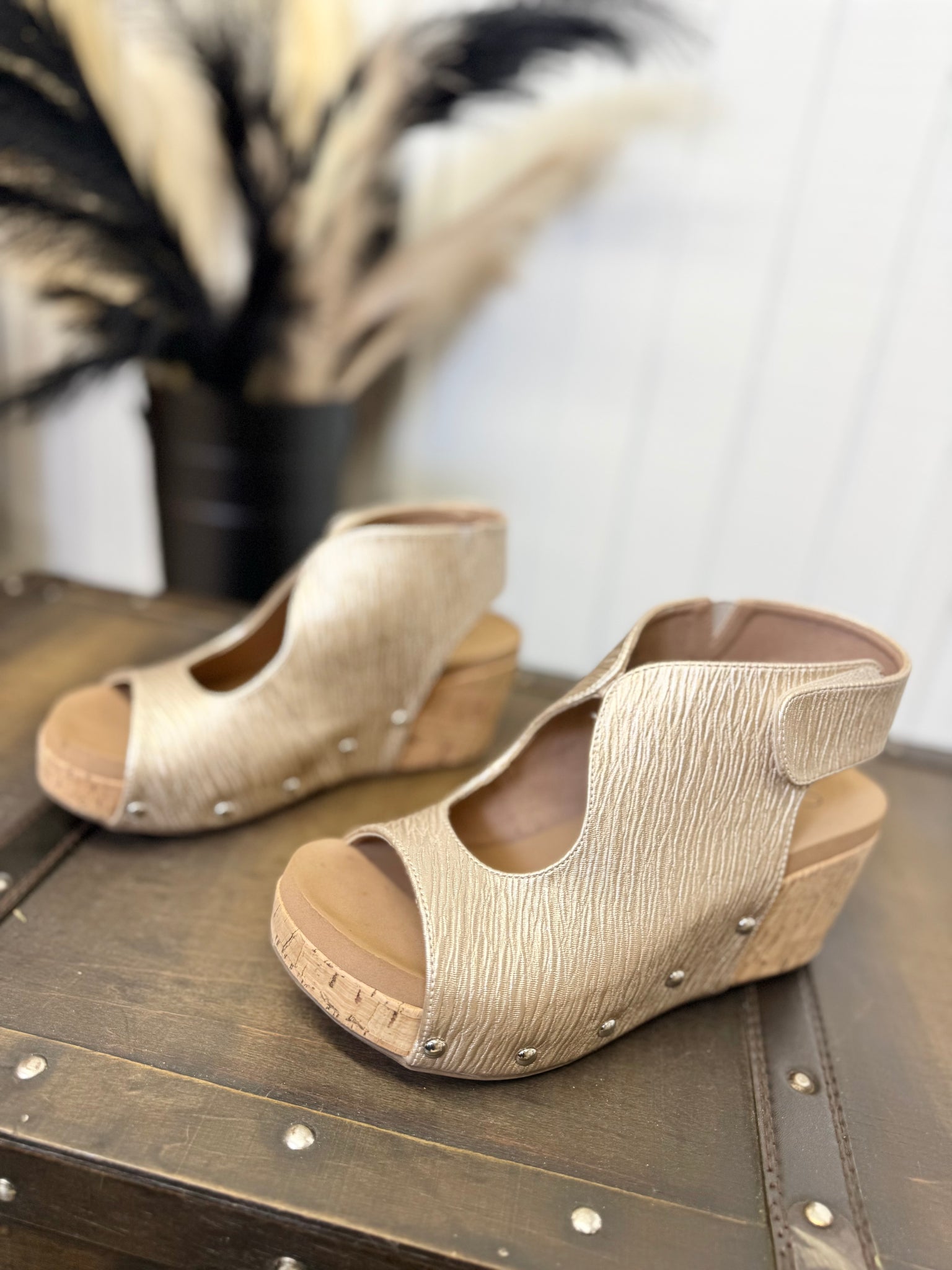 Frisky Champagne Corkys Wedges