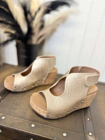 Frisky Champagne Corkys Wedges