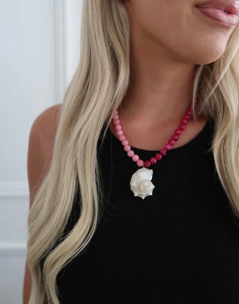 Chansuttpearls Pink Seashell Necklace