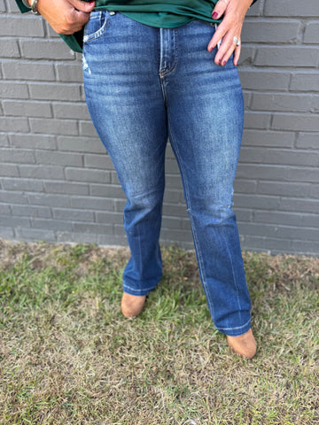 Tummy Control High Rise Straight Jeans