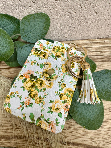 Floral Credit Card Keychain Wallet