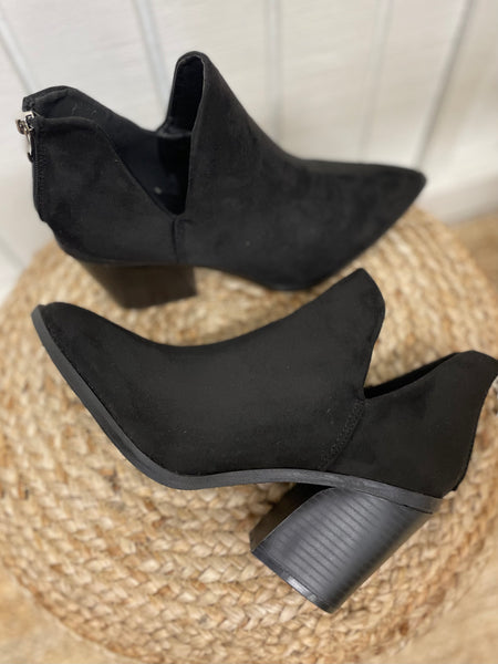 Mid Heel Cut Out Booties