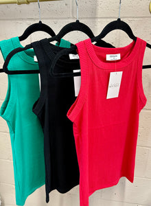 Ribbed Scoop Neck Tank Top