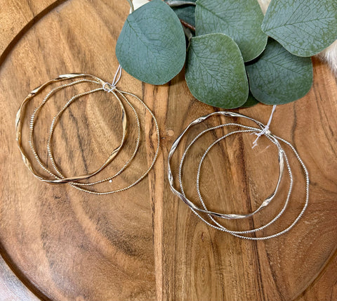 Three Piece Wavy Bracelet Set