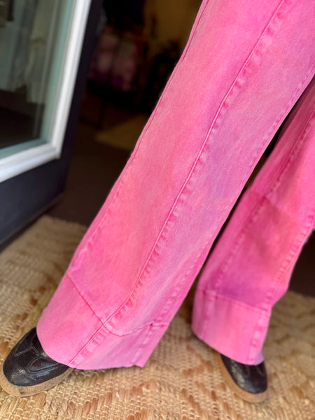 Zenana Pink Wide Leg Pants