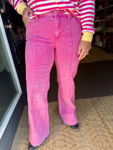 Zenana Pink Wide Leg Pants